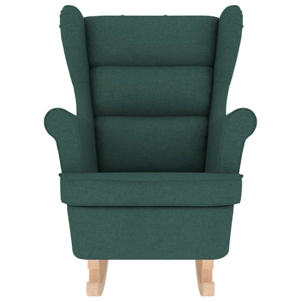Silla mecedora de tela verde oscuro 74x90x102 cm M 4