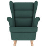 Silla mecedora de tela verde oscuro 74x90x102 cm 4