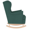 Silla mecedora de tela verde oscuro 74x90x102 cm 5