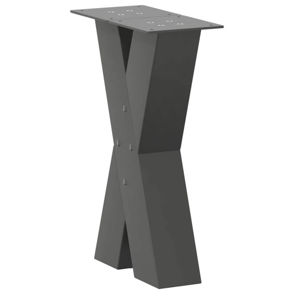 Pés para mesa de centro em formato de X. 2 peças. antracite. 38x(42-43) cm. aço M 4