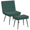 Sillón de relax con reposapiés terciopelo verde oscuro 2