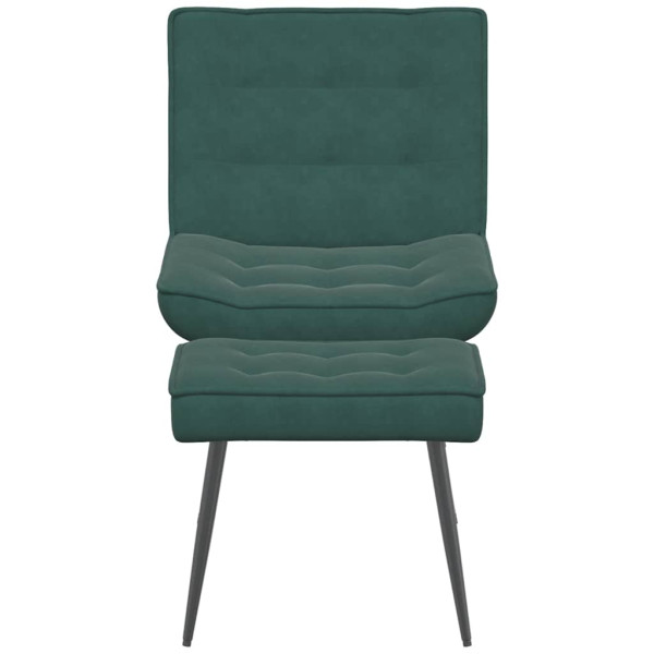 Sillón de relax con reposapiés terciopelo verde oscuro M 4