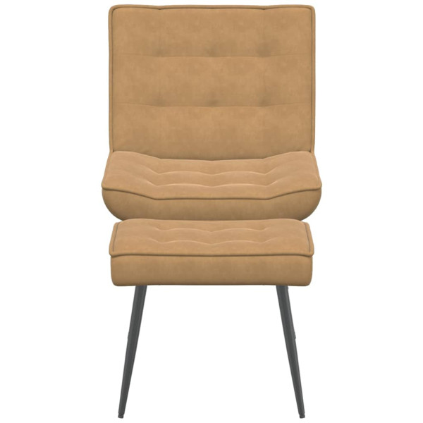 Sillón de relax con reposapiés terciopelo marrón M 4