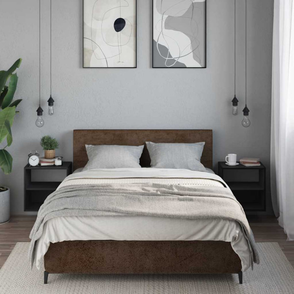 Mesitas de noche de pared 2 unidades negra 40x31x39.5 cm M 3