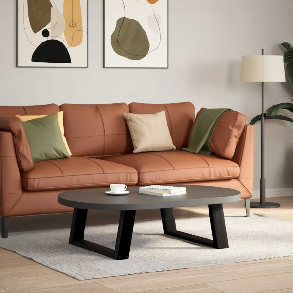 Pés para mesa de centro em formato de U. 2 peças. preto. 60x(30-31) cm. aço M 3