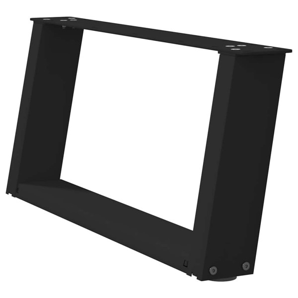 Pés para mesa de centro em formato de U. 2 peças. preto. 60x(30-31) cm. aço M 4