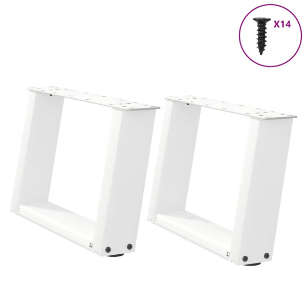 Patas de mesa de centro forma U 2uds acero blanco 40x(30-31) cm D