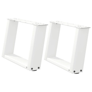 Patas de mesa de centro forma U 2uds acero blanco 40x(30-31) cm H