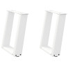 Pés para mesa de centro em formato de U. 2 peças. branco. 28x(42-43) cm. aço 2