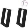 Patas de mesa de centro forma U 2uds acero negro 38x(42-43) cm 1