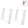 Patas de mesa de centro forma U 2uds acero blanco 60x(42-43) cm 1