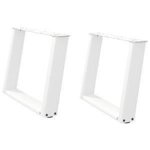 Patas de mesa de centro forma U 2uds acero blanco 60x(42-43) cm H