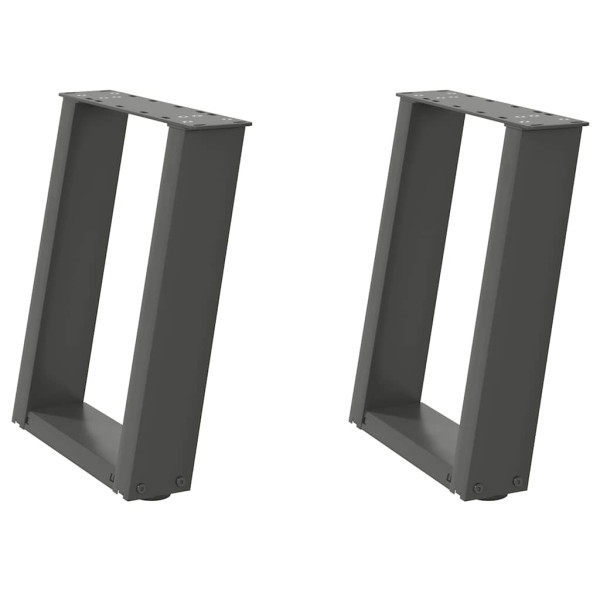 Pés para mesa de centro em forma de U. 2 peças. antracite. 38x(42-43) cm. aço M 2