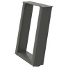 Pés para mesa de centro em forma de U. 2 peças. antracite. 38x(42-43) cm. aço 4