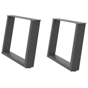 Pés para mesa de centro em forma de U. 2 peças. antracite. 70x (42-43) cm. aço H