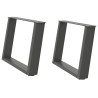 Pés para mesa de centro em forma de U. 2 peças. antracite. 70x (42-43) cm. aço 2