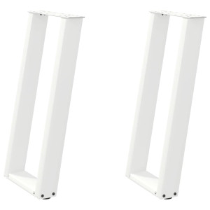 Patas de mesa consola forma U 2 uds acero blanco 38x(72-73) cm H