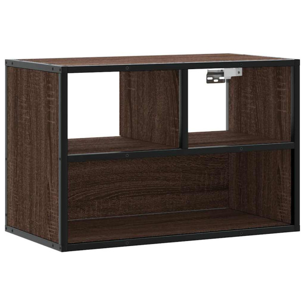 Mueble TV madera ingeniería y metal marrón roble 60x31x39.5 cm M 2
