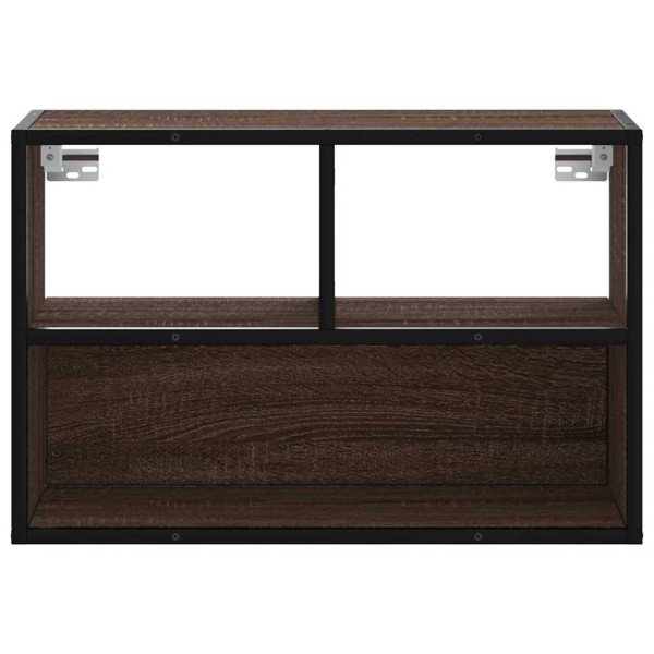 Mueble TV madera ingeniería y metal marrón roble 60x31x39.5 cm M 4