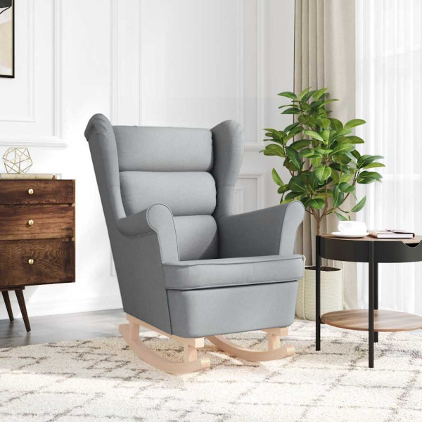 Cadeira de baloiço 74x90x102 cm tecido cinzento-claro M 3