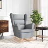 Silla mecedora de tela gris claro 74x90x102 cm 3