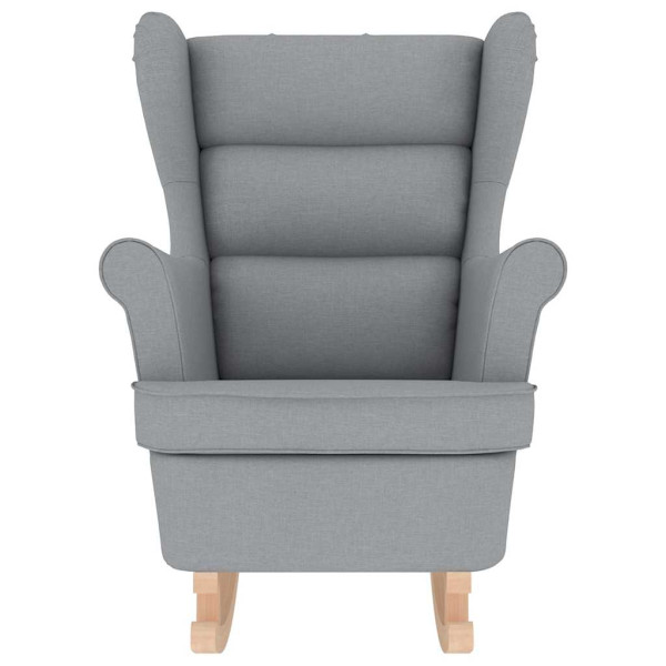 Silla mecedora de tela gris claro 74x90x102 cm M 4