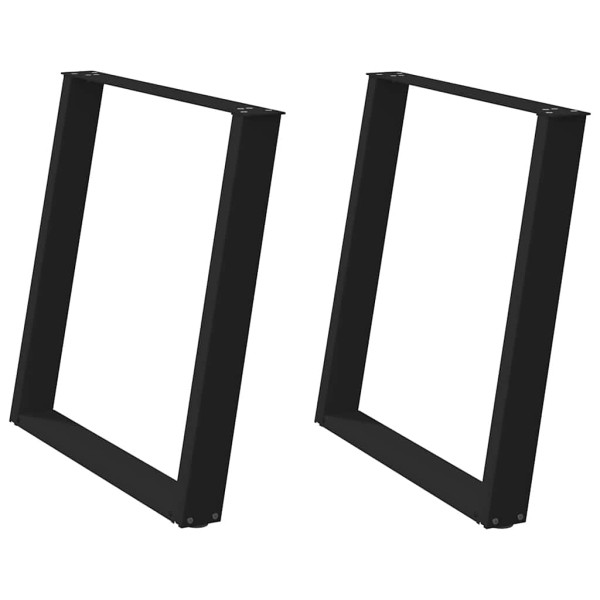 Patas para mesa de comedor en forma de U 2 uds acero negro M 2