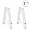 Pés para mesa de centro em formato A. 2 peças. branco. 50x (42-43) cm. aço 3