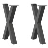 Patas para mesa de comedor en forma de X 2 uds acero antracita 1