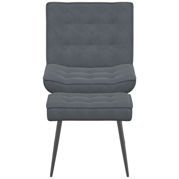 Sillón de relax con reposapiés terciopelo gris oscuro M 5