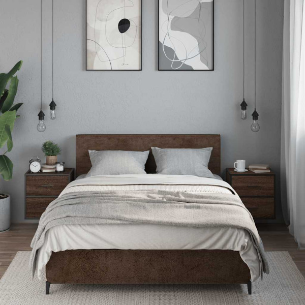 Mesitas de noche pared 2 uds color roble marrón 40x31x39.5 cm M 3