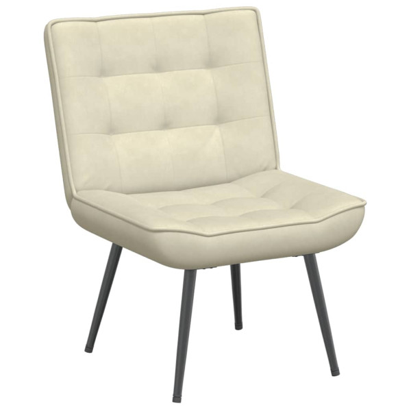 Sillón de relax con taburete terciopelo crema M 5