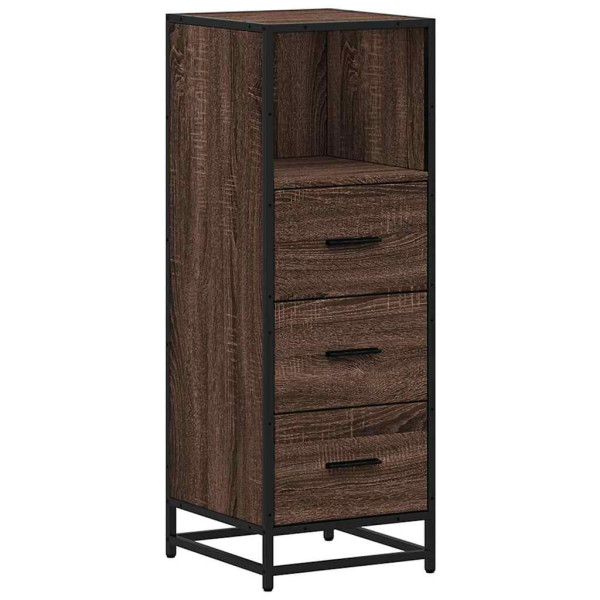 Armario de baño madera contrachapada roble marrón 35x37.5x100cm M 2