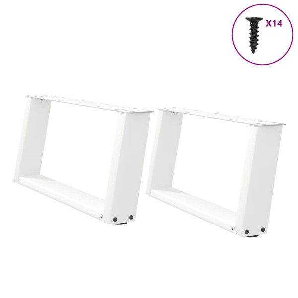 Patas de mesa de centro forma U 2uds acero blanco 60x(30-31) cm D