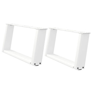 Pés para mesa de centro em formato de U. 2 peças. branco. 60x(30-31) cm. aço H