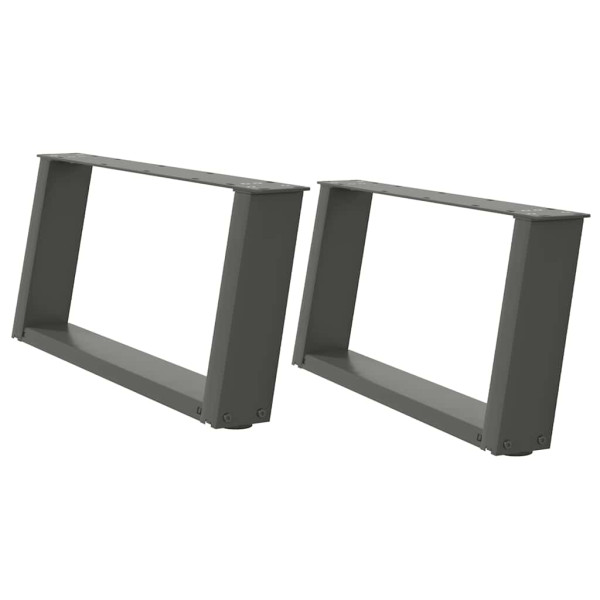 Pés para mesa de centro em forma de U. 2 peças. antracite. 70x(30-31) cm. aço M 2