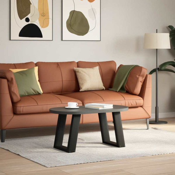 Pés para mesa de centro em formato de U. 2 peças. preto. 28x(42-43) cm. aço M 3