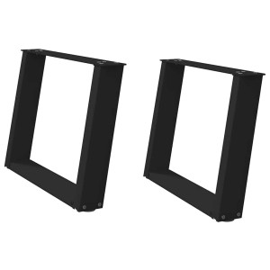 Pés para mesa de centro em formato de U. 2 peças. preto. 60x (42-43) cm. aço H