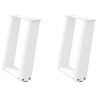 Patas de mesa de centro forma U 2uds acero blanco 38x(42-43) cm 2
