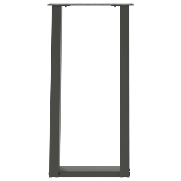 Pernas de mesa de console em forma de U 2 peças aço antracite 38x(72-73) cm M 5