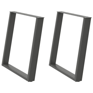 Patas para mesa comedor forma U 2uds antracita 70x(72-73) cm H