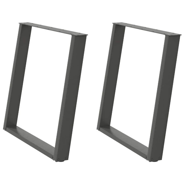 Patas para mesa comedor forma U 2uds antracita 70x(72-73) cm M 2