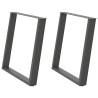 Pés para mesa de jantar em formato de U. 2 peças. antracite. 70x(72-73) cm. aço 2