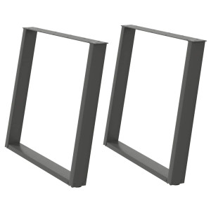 Pés para mesa de jantar em formato de U. 2 peças. antracite. 100x(72-73) cm. aço H