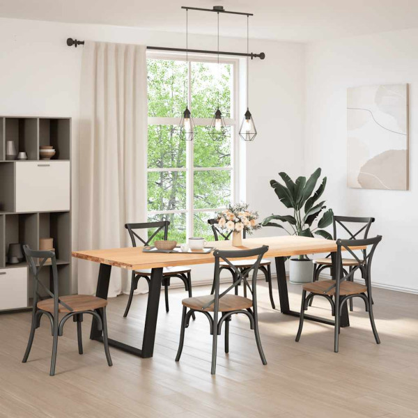 Patas para mesa comedor forma U 2uds acero negro 100x(72-73)cm M 3