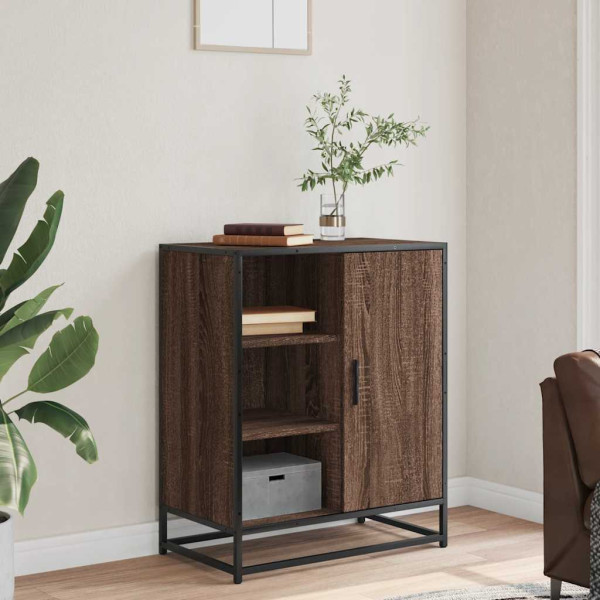 Aparador de madera de ingeniería roble marrón 62x35x76 cm M 3