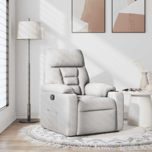 Sillón reclinable de tela gris nube H