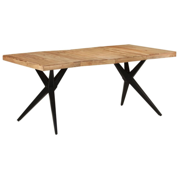 Mesa de comedor madera maciza de acacia negra 180x90x77 cm D