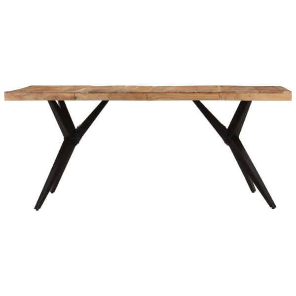 Mesa de jantar 180x90x77 cm madeira de acácia maciça preto M 2