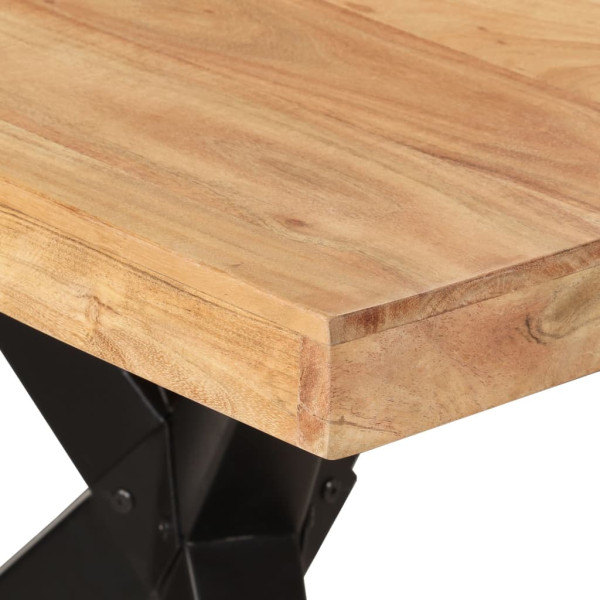Mesa de comedor madera maciza de acacia negra 180x90x77 cm M 5
